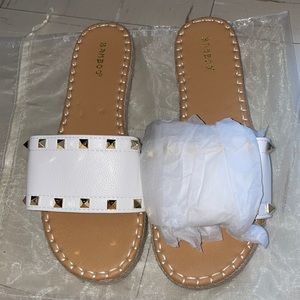 Brand new, white sandals size 10